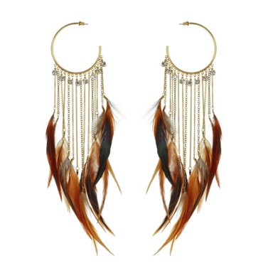 Chain and feather hoop earrings - Mikey London.jpg